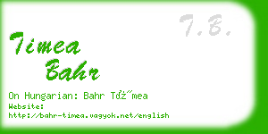 timea bahr business card